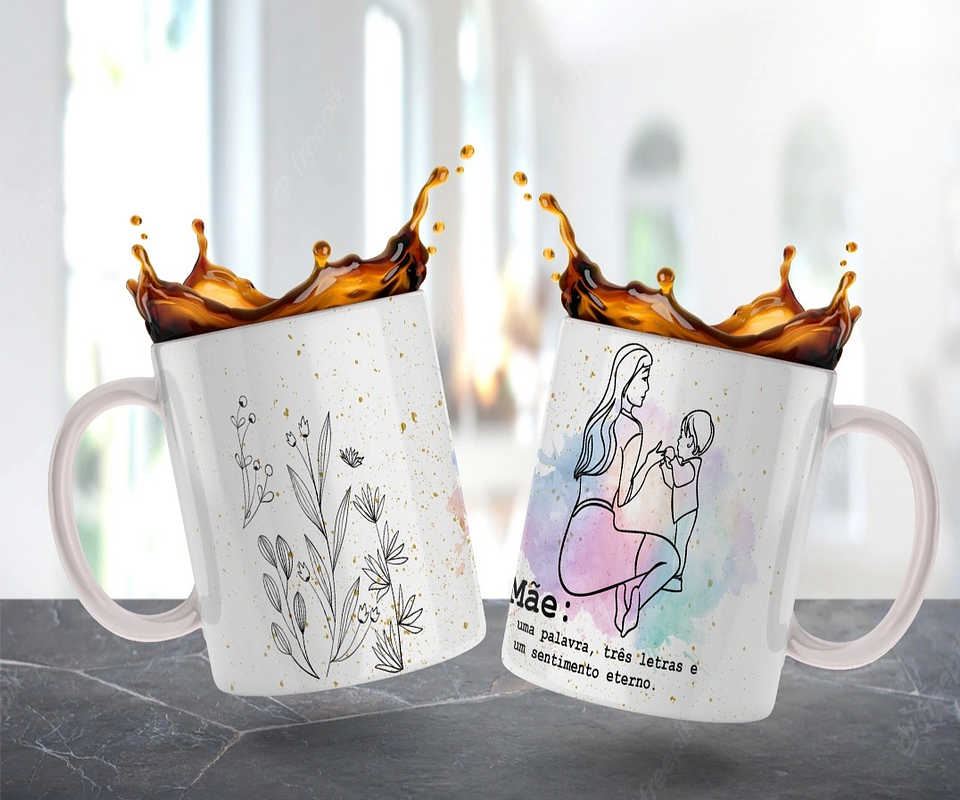 10 Artes para Caneca Dia das Mãe Minimalista em Jpg  6