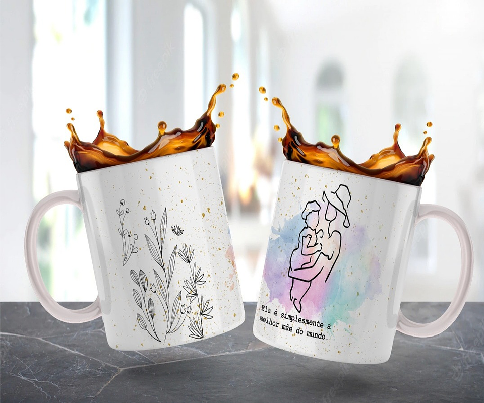 10 Artes para Caneca Dia das Mãe Minimalista em Jpg  8