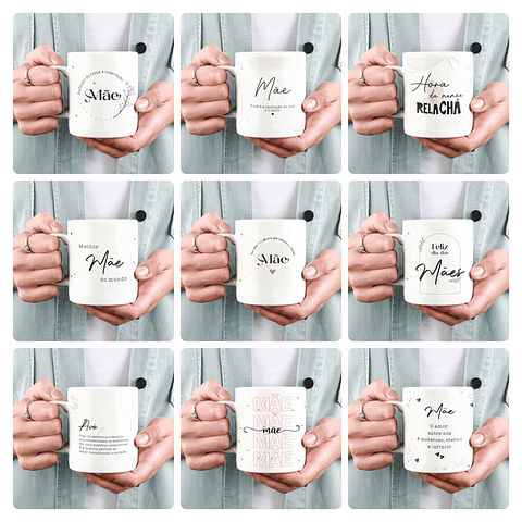 15 Artes para Caneca Dia das Mães Arquivo em Jpg 