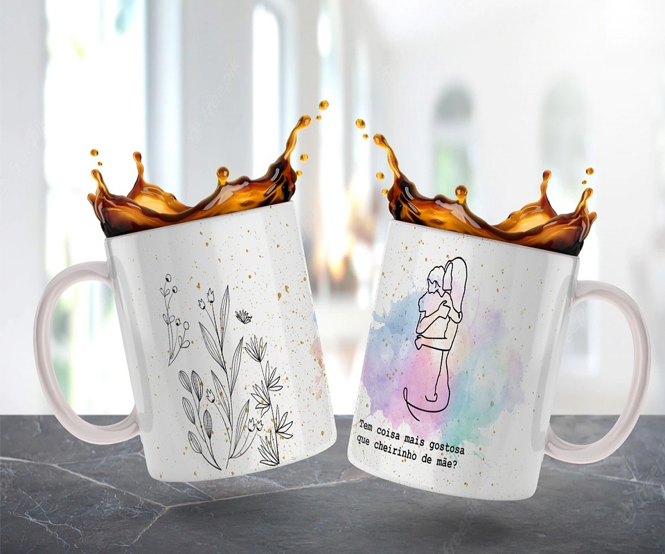 10 Artes para Caneca Dia das Mãe Minimalista em Jpg  10