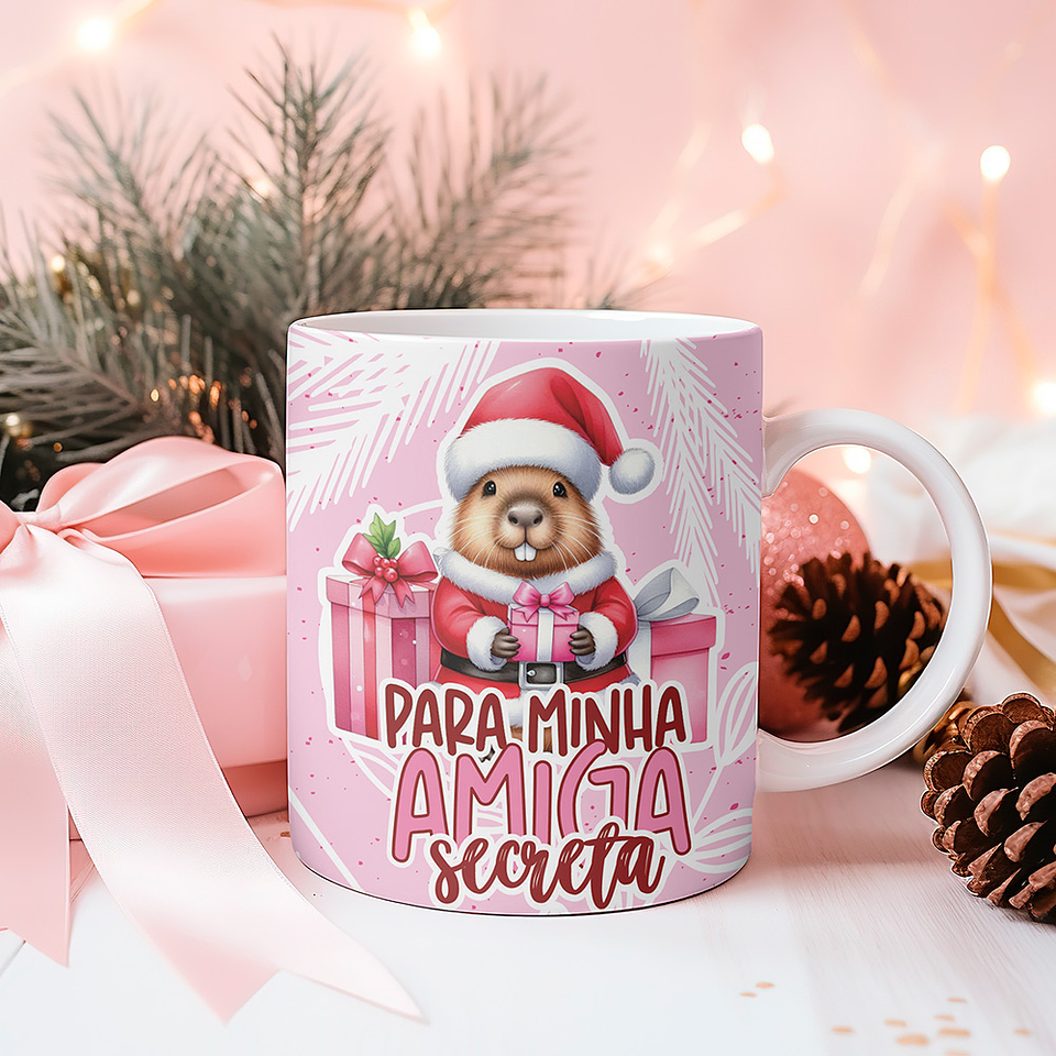 8 Artes para Caneca Natal Capivara Arquivo Editável 4