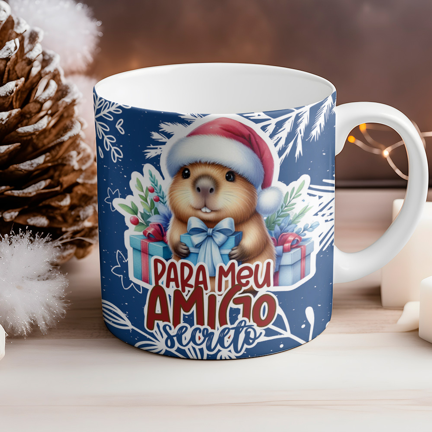8 Artes para Caneca Natal Capivara Arquivo Editável 5