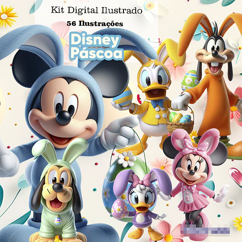 Kit Digital Páscoa Disney Páscoa Arquivo em Png 