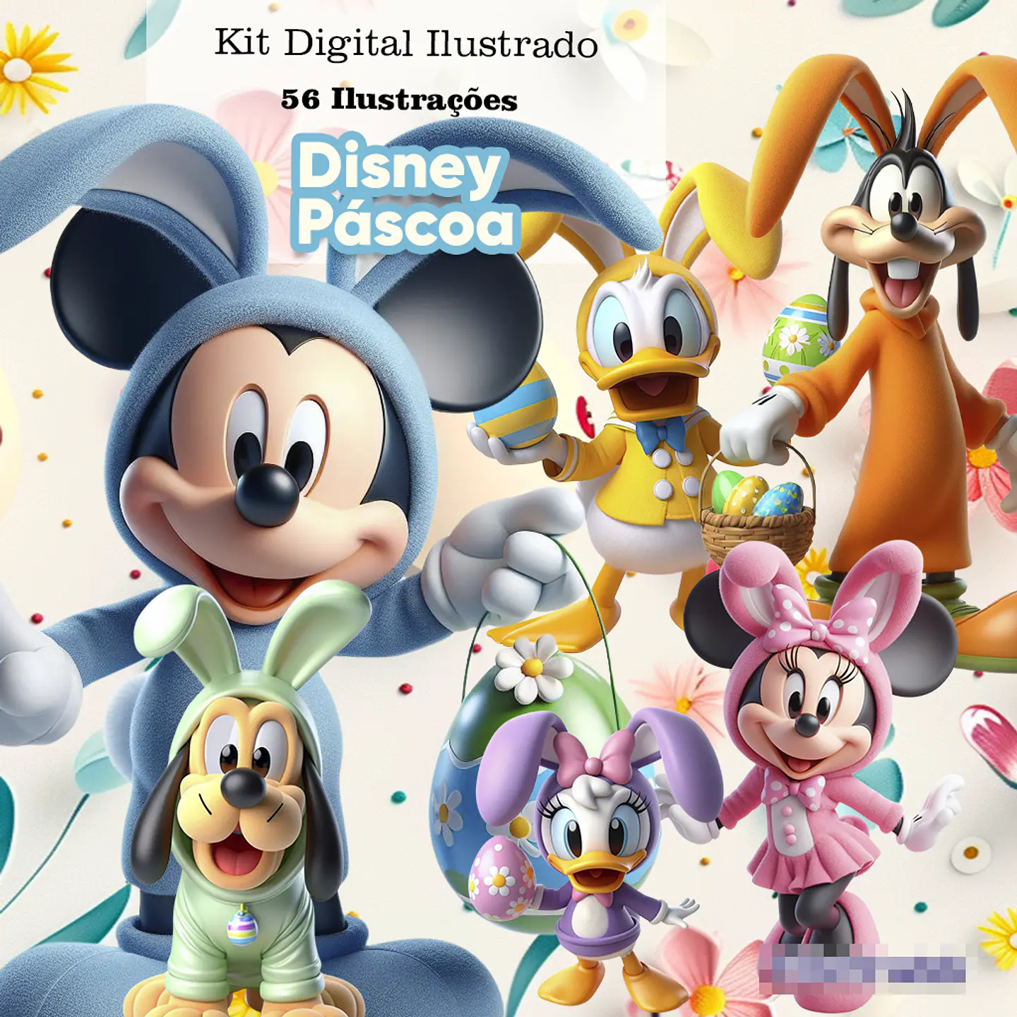 Kit Digital Páscoa Disney Páscoa Arquivo em Png  1