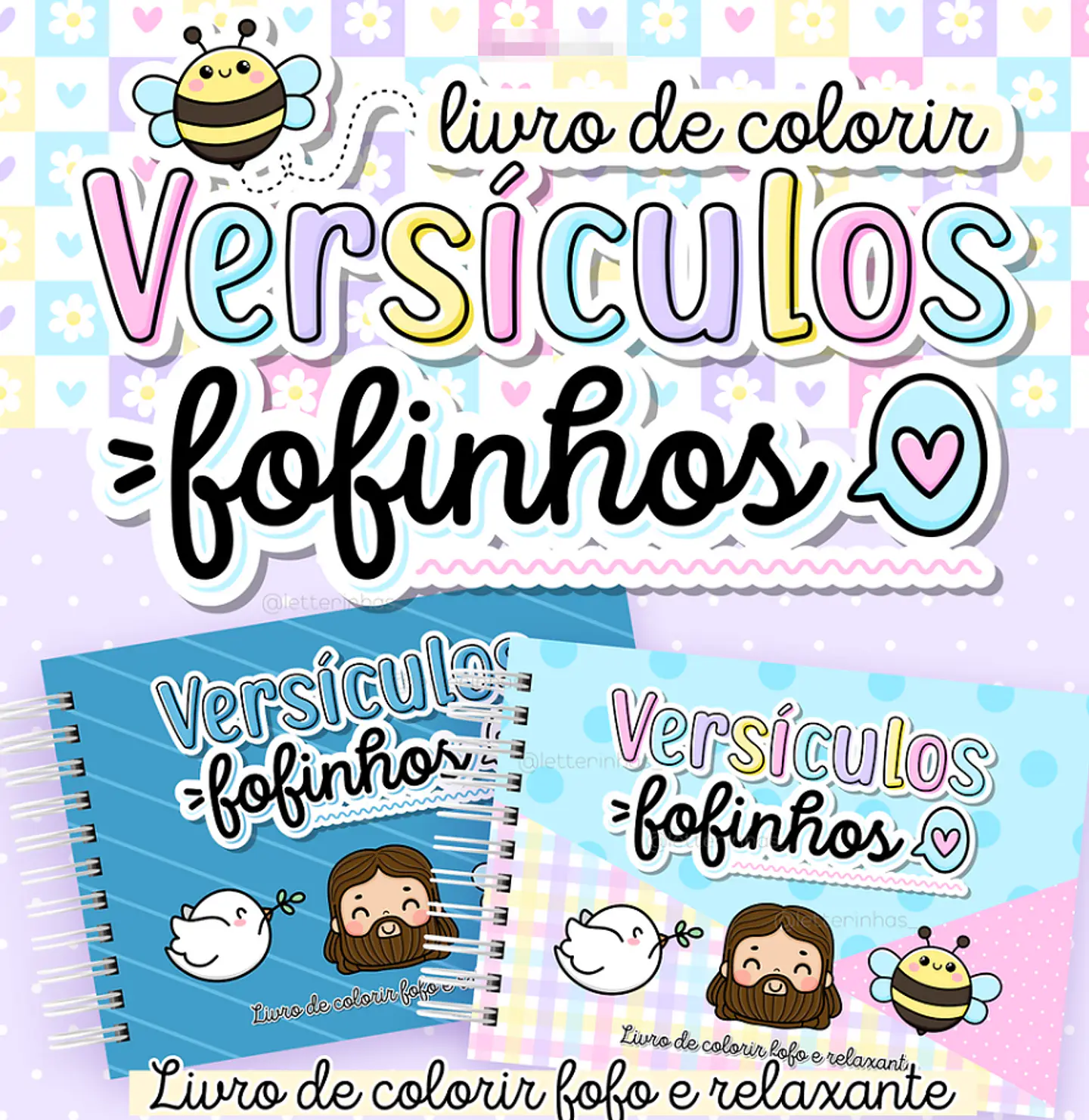 Kit Digital Livro de Colorir Versiculos Fofinhos em Pdf 1