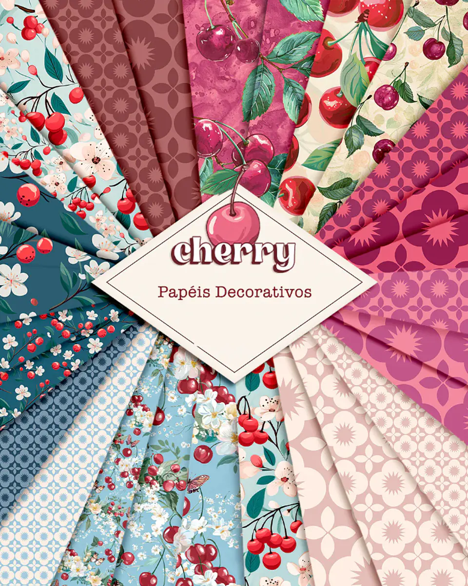 Kit Digital Cherry Cerejas Arquivo em Png 2