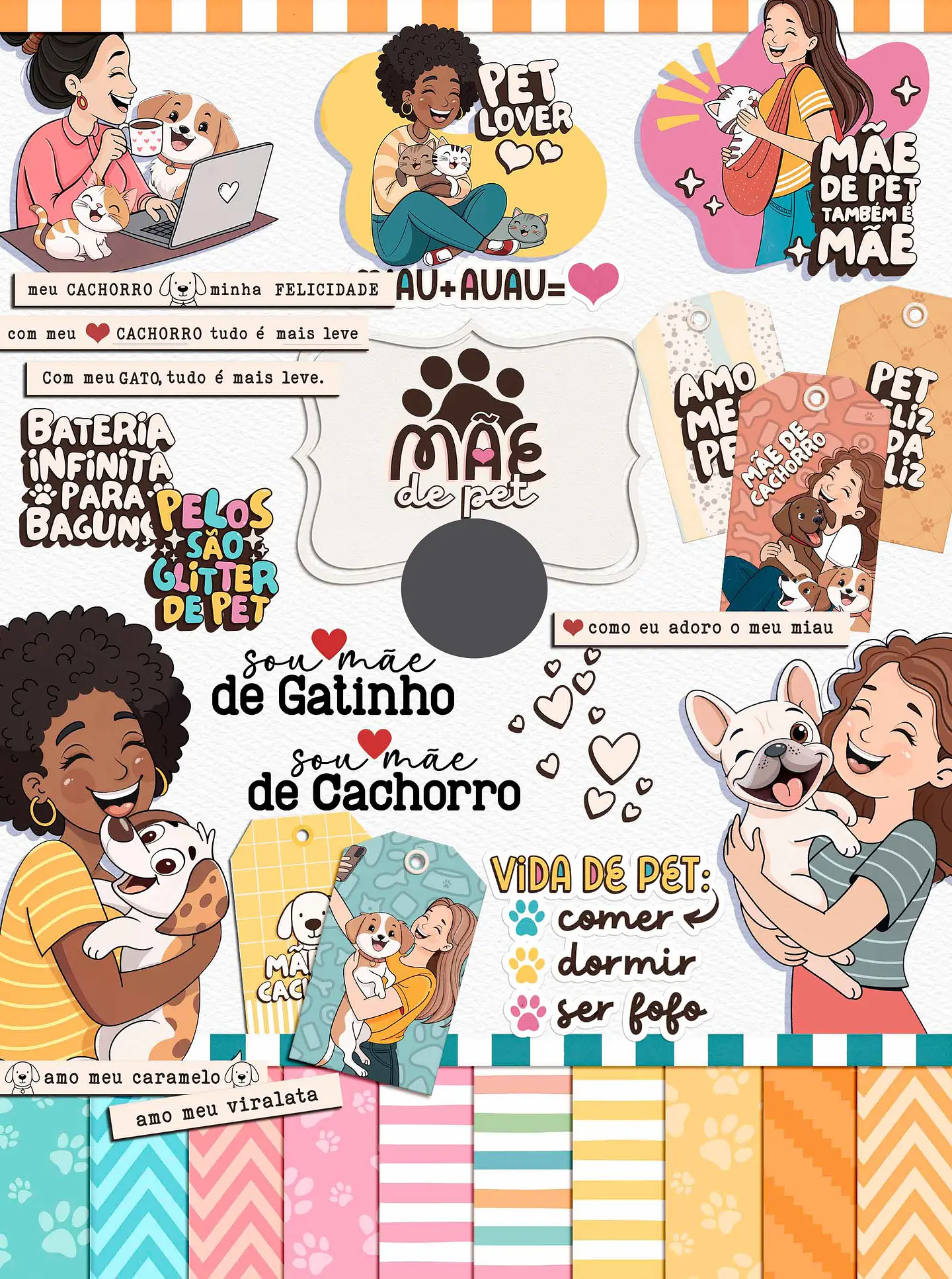 Kit Digital Dia das Mães Pets Arquivo em Png 1