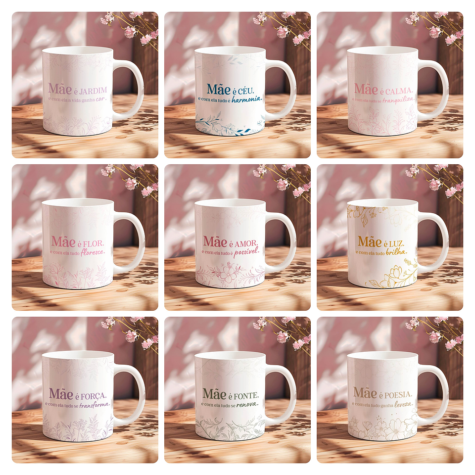 20 Artes para Caneca Dia das Mães Arquivo Editável  2