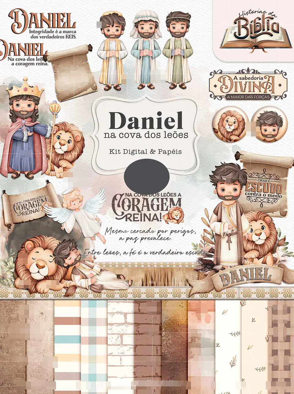 Kit Digital Combo História da Bíblia (Daniel + Jonas + Moisés) Arquivo em Png 2