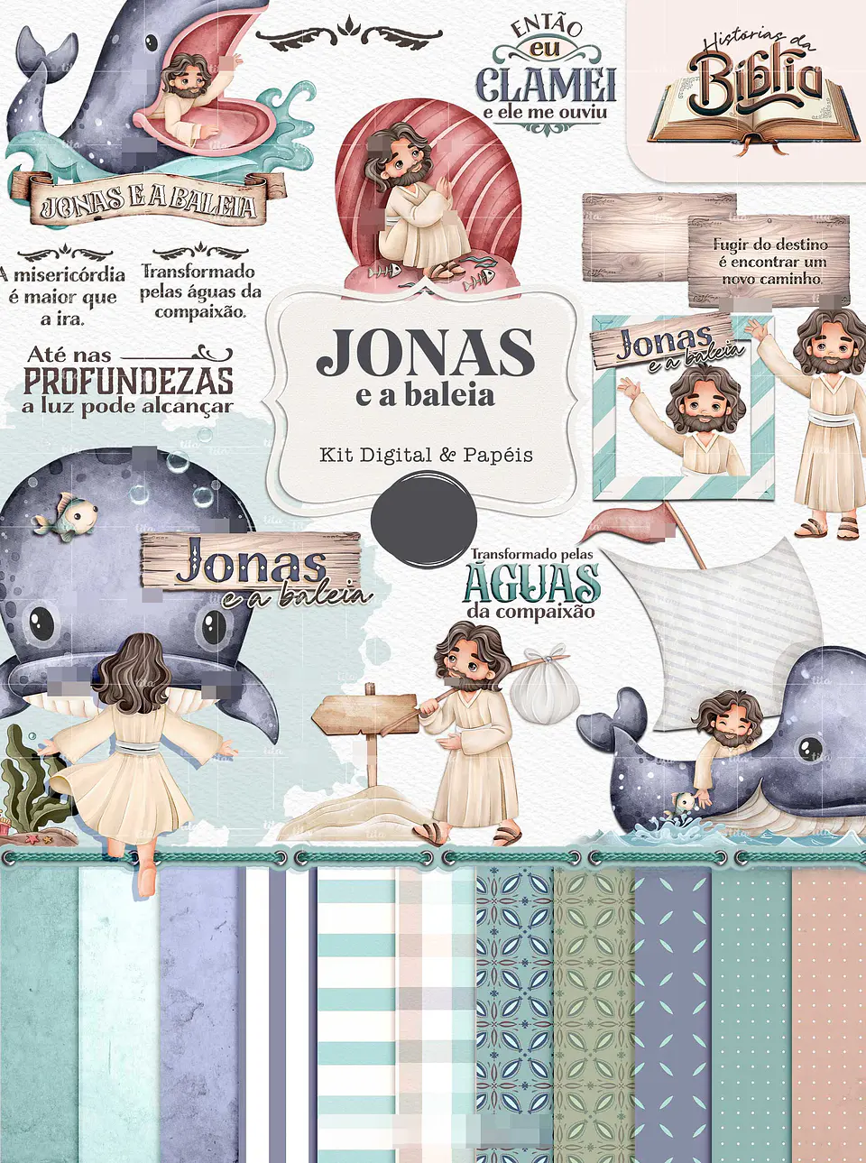 Kit Digital Combo História da Bíblia (Daniel + Jonas + Moisés) Arquivo em Png 3