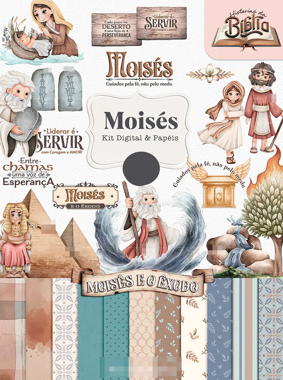Kit Digital Combo História da Bíblia (Daniel + Jonas + Moisés) Arquivo em Png 4