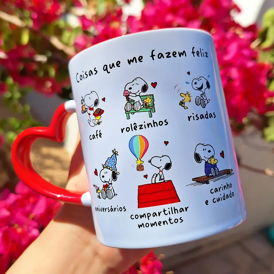 Artes Caneca Snoopy Coisas que me fazem feliz em Jpg  1