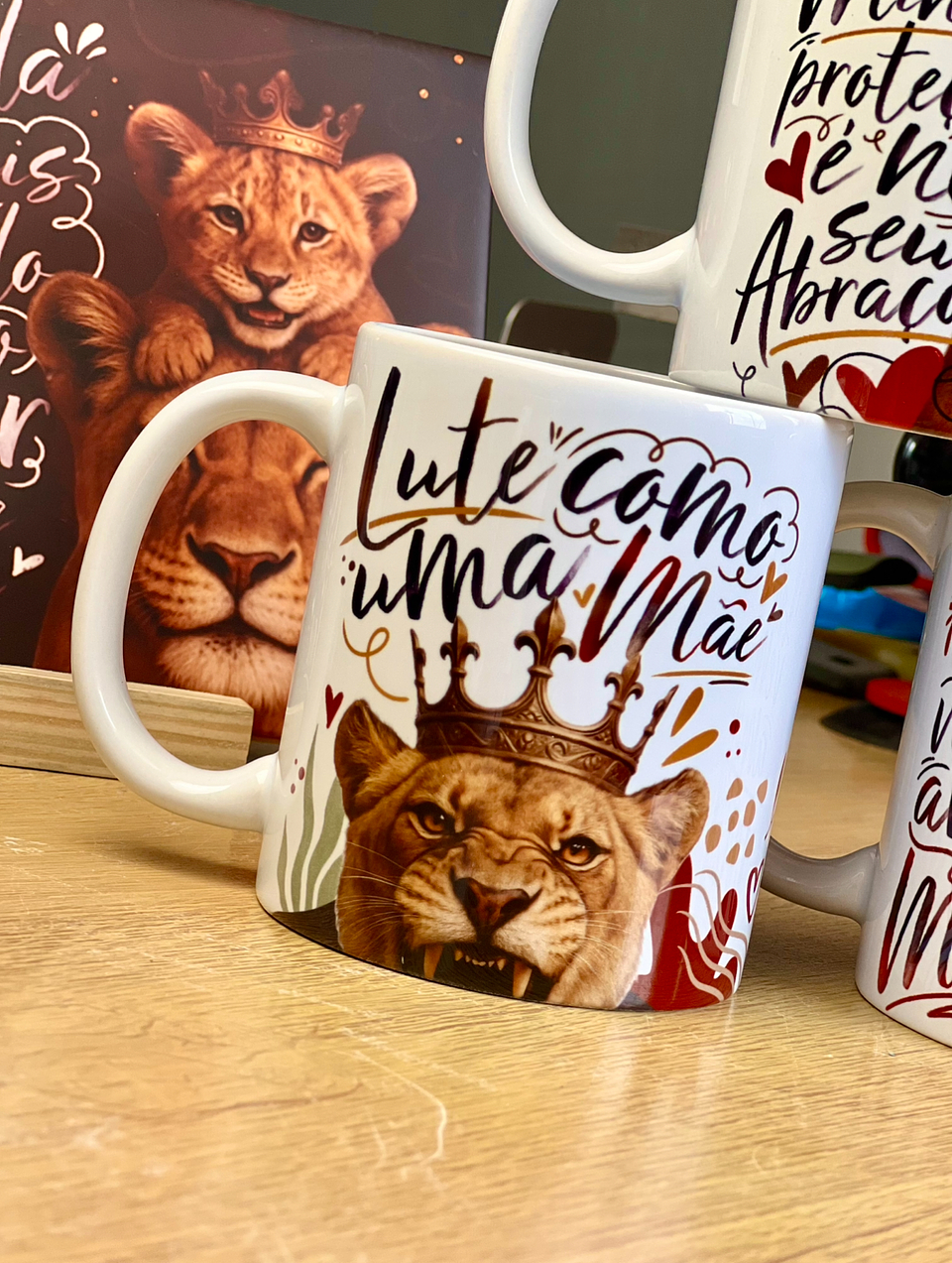 20 Artes para Caneca Dia das Mães Mãe Leoa Arquivo em Jpg  6