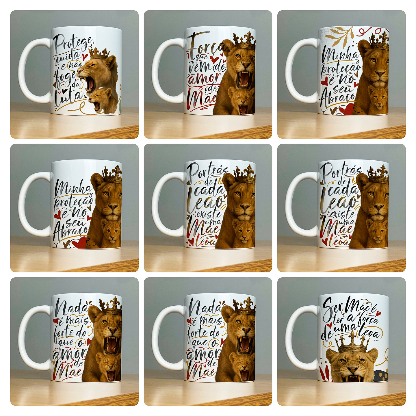 20 Artes para Caneca Dia das Mães Mãe Leoa Arquivo em Jpg  8