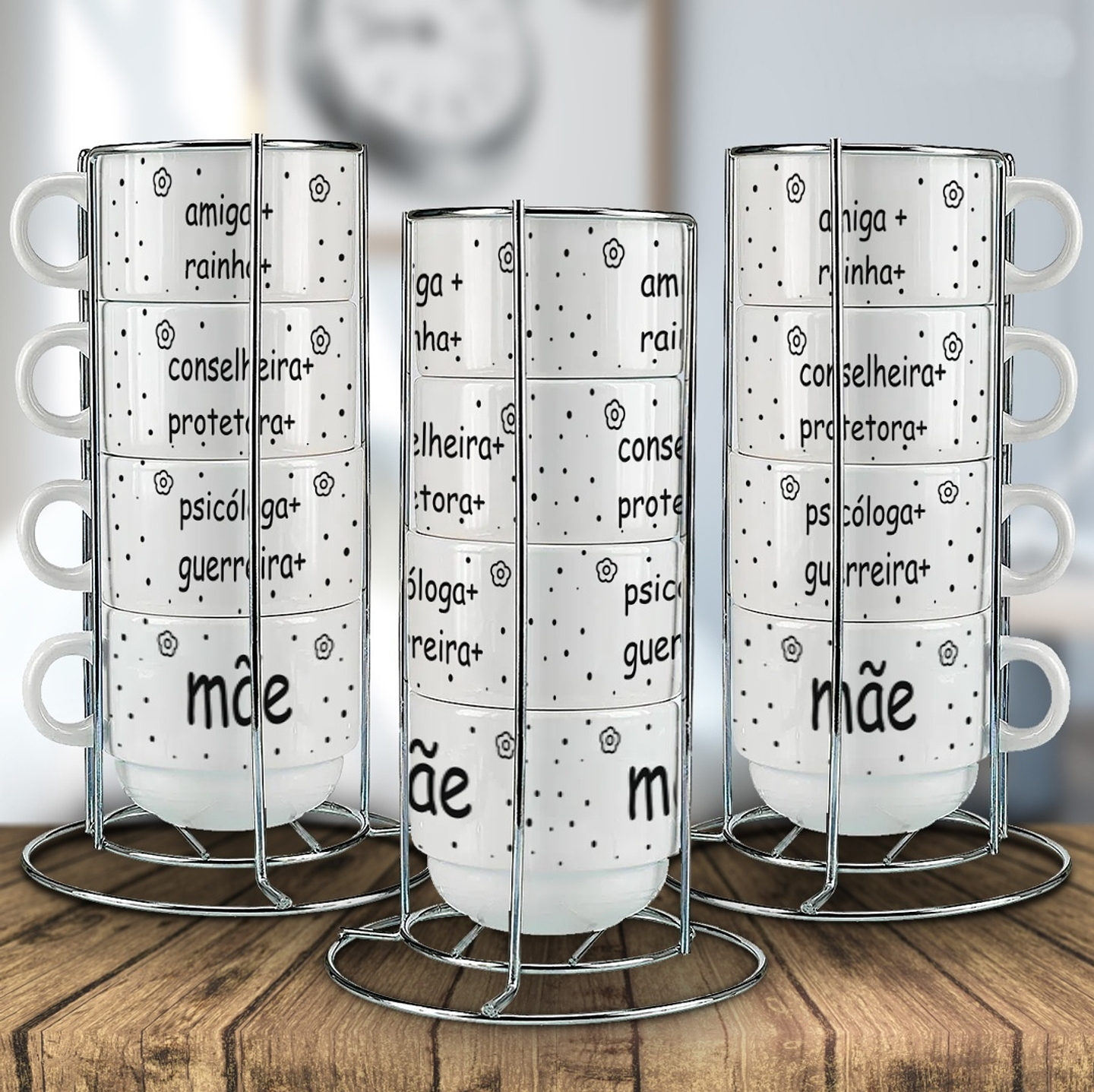 4 Artes para Xicaras Dia das Mãe Delicada Arquivo em Jpg 3