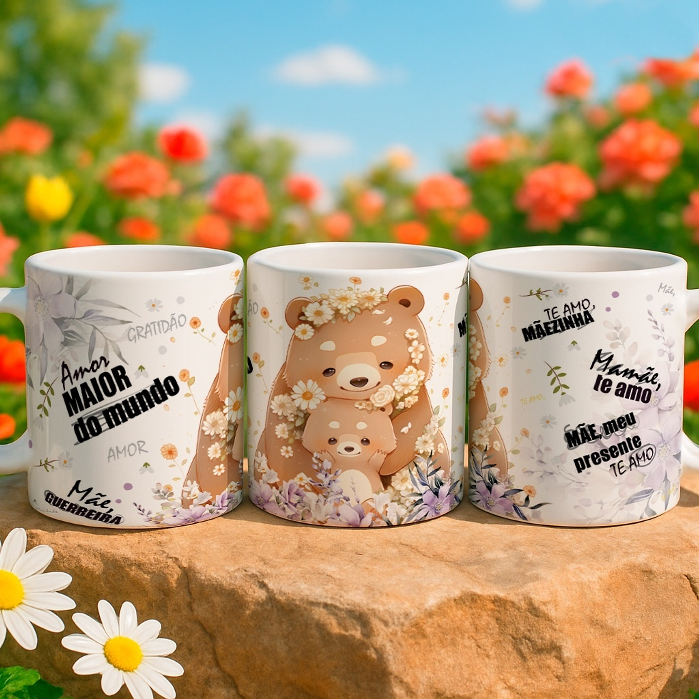 5 Artes para Caneca Mãmãe Urso Arquivo Editável  3