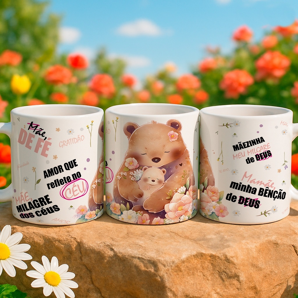 5 Artes para Caneca Mãmãe Urso Arquivo Editável  4