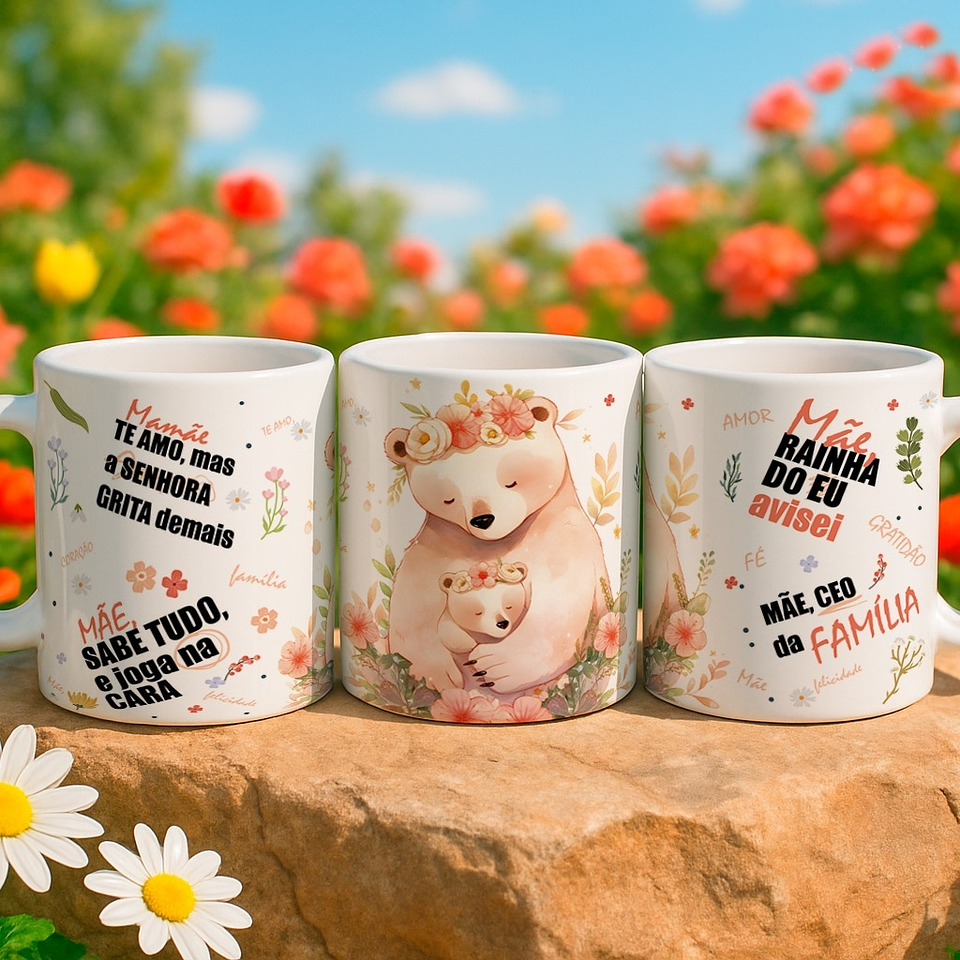 5 Artes para Caneca Mãmãe Urso Arquivo Editável  5