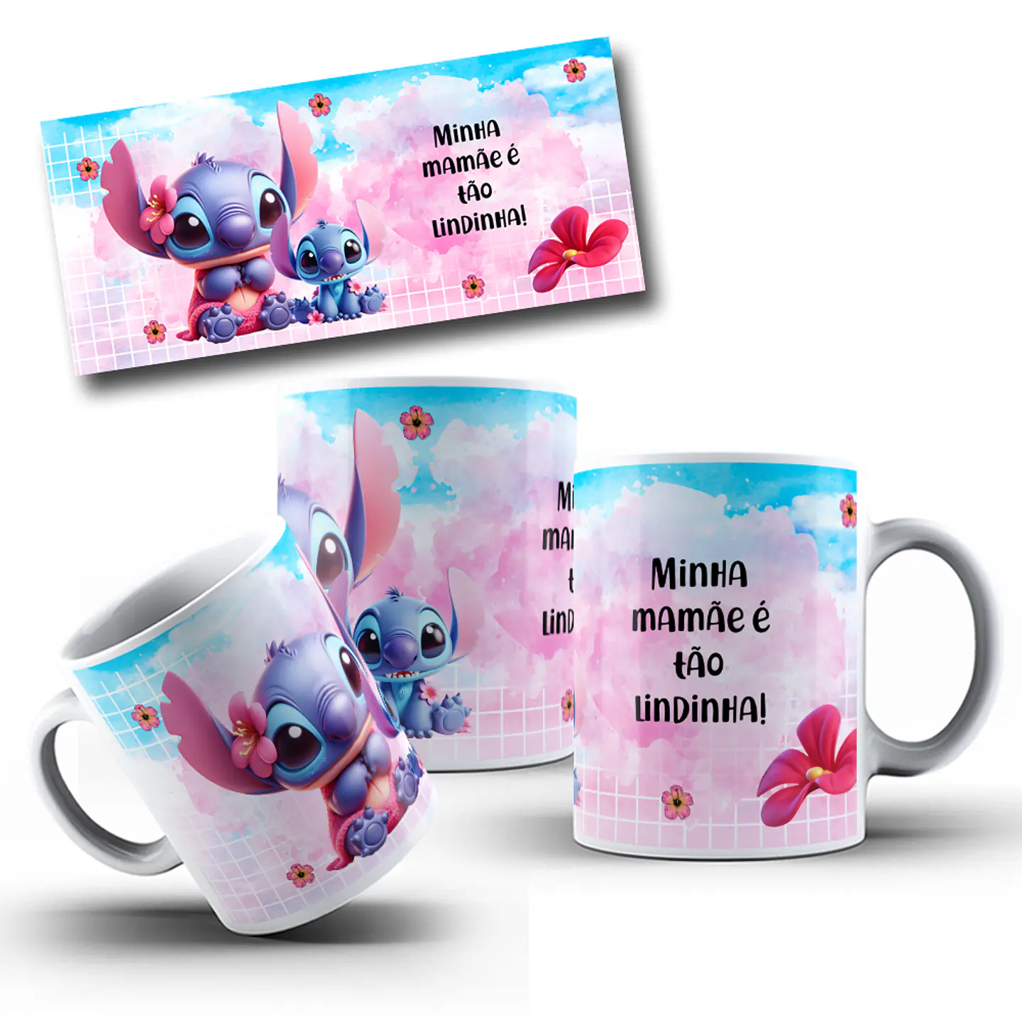10 Artes para Caneca Dia das Mamãe Stitch Arquivo em Jpg  2