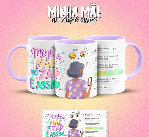 10 Artes para Caneca Mãe no Zap Arquivo em Jpg 