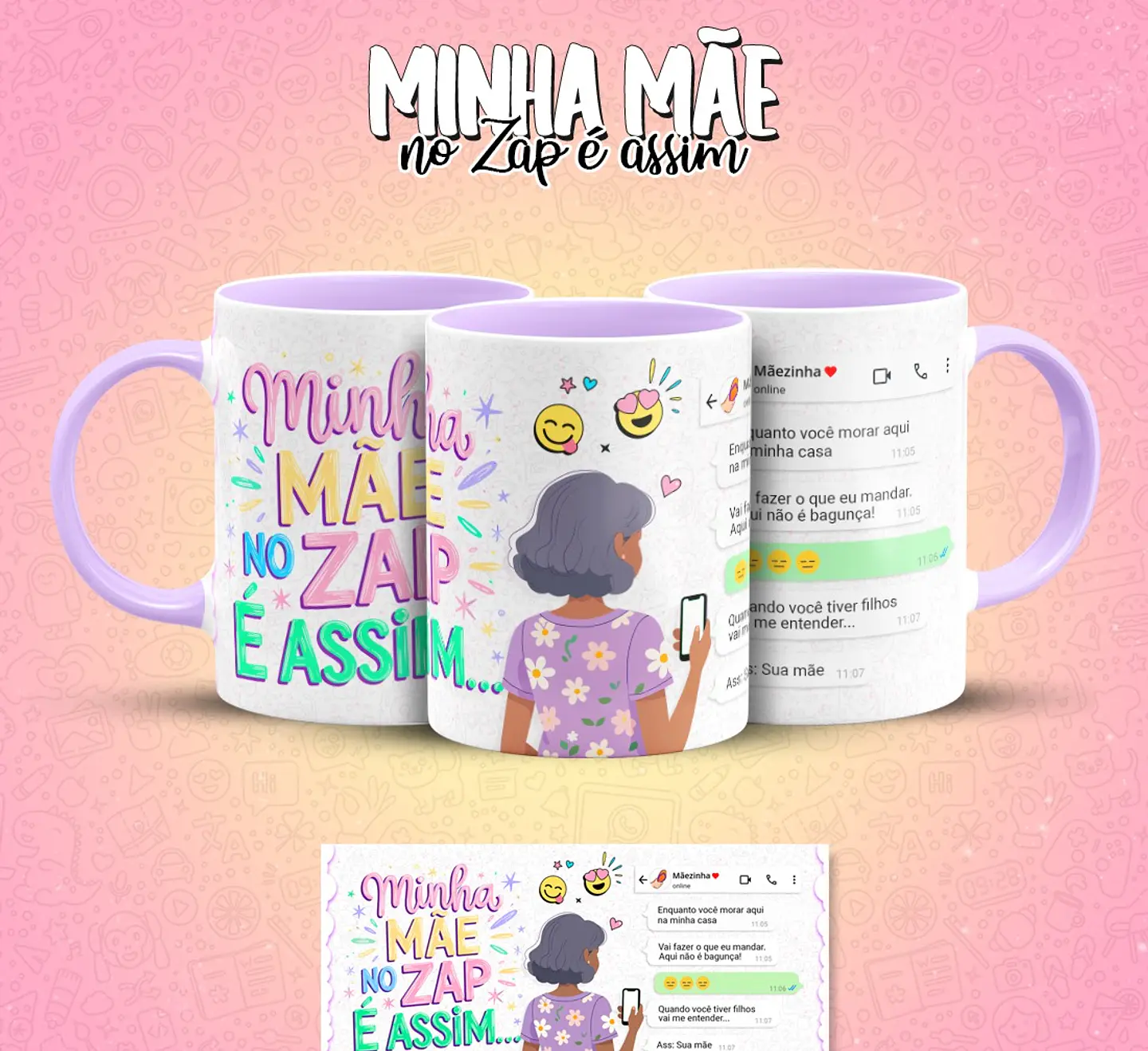 10 Artes para Caneca Mãe no Zap Arquivo em Jpg  1