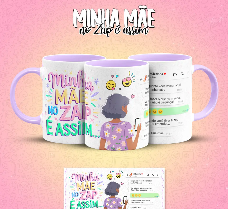 10 Artes para Caneca Mãe no Zap Arquivo em Jpg  1