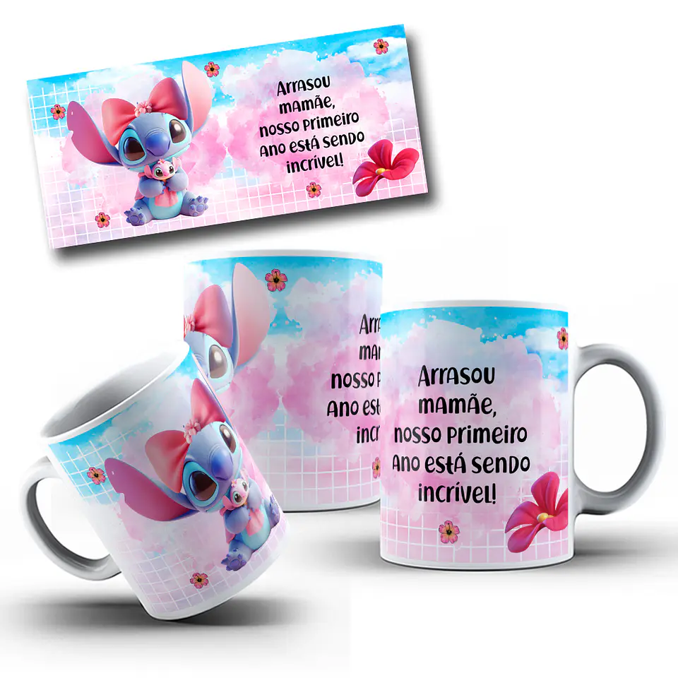 10 Artes para Caneca Dia das Mamãe Stitch Arquivo em Jpg  3