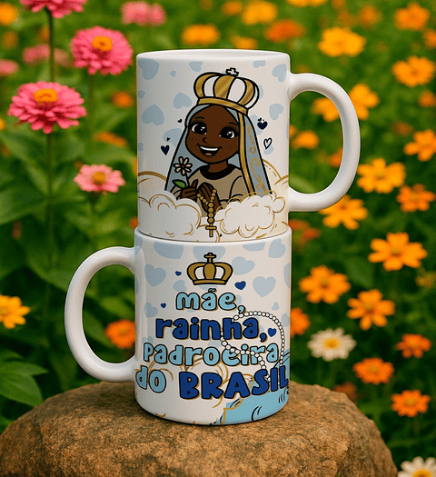 10 Artes para Caneca Nossa Senhora Aparecida Arquivo Editável 