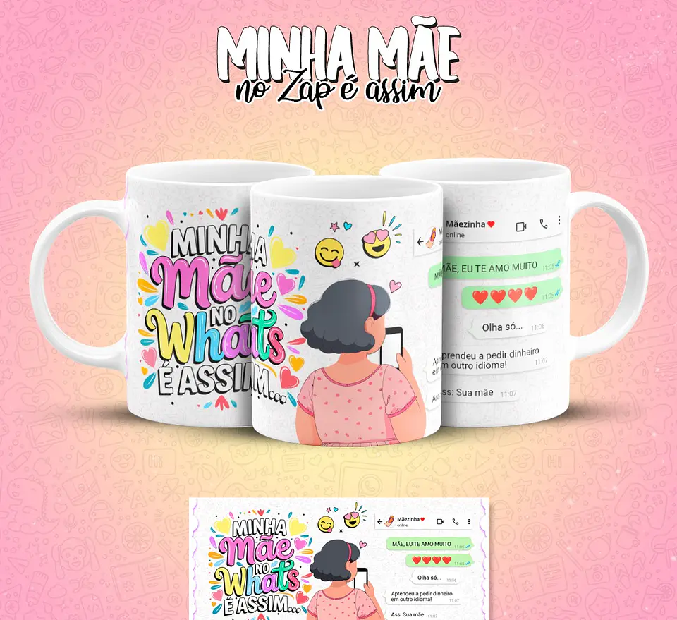 10 Artes para Caneca Mãe no Zap Arquivo em Jpg  2