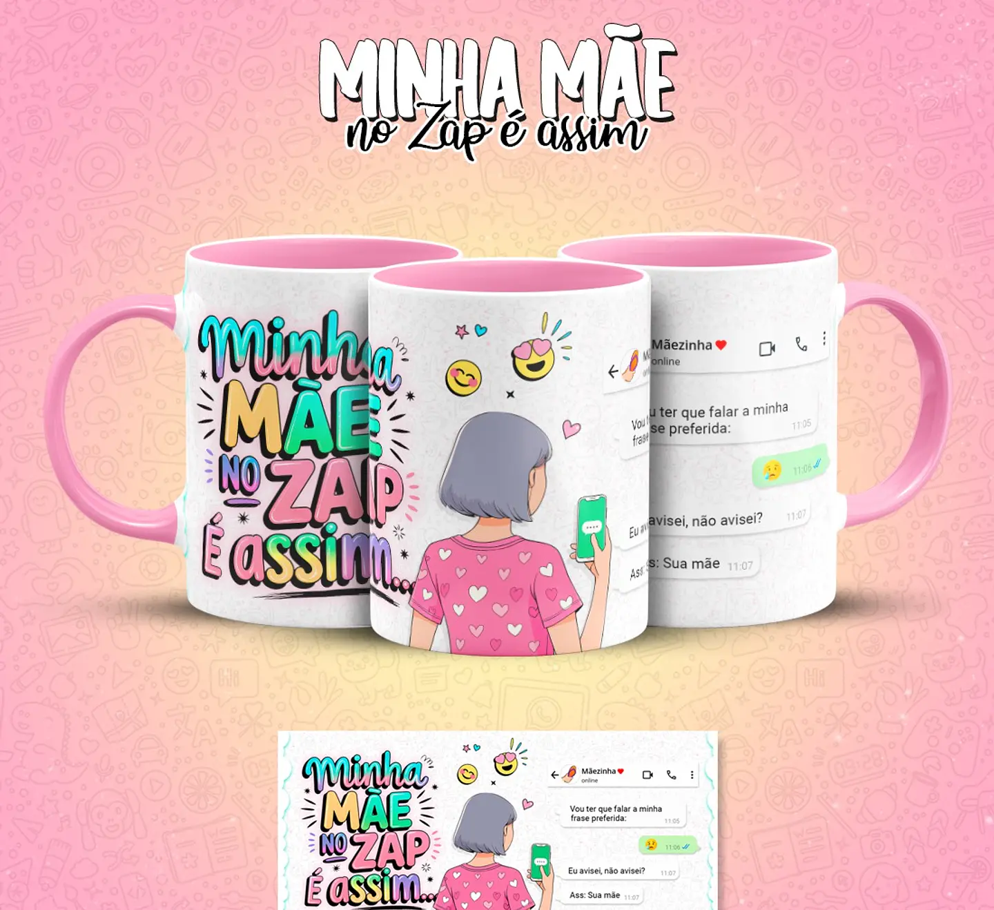 10 Artes para Caneca Mãe no Zap Arquivo em Jpg  4