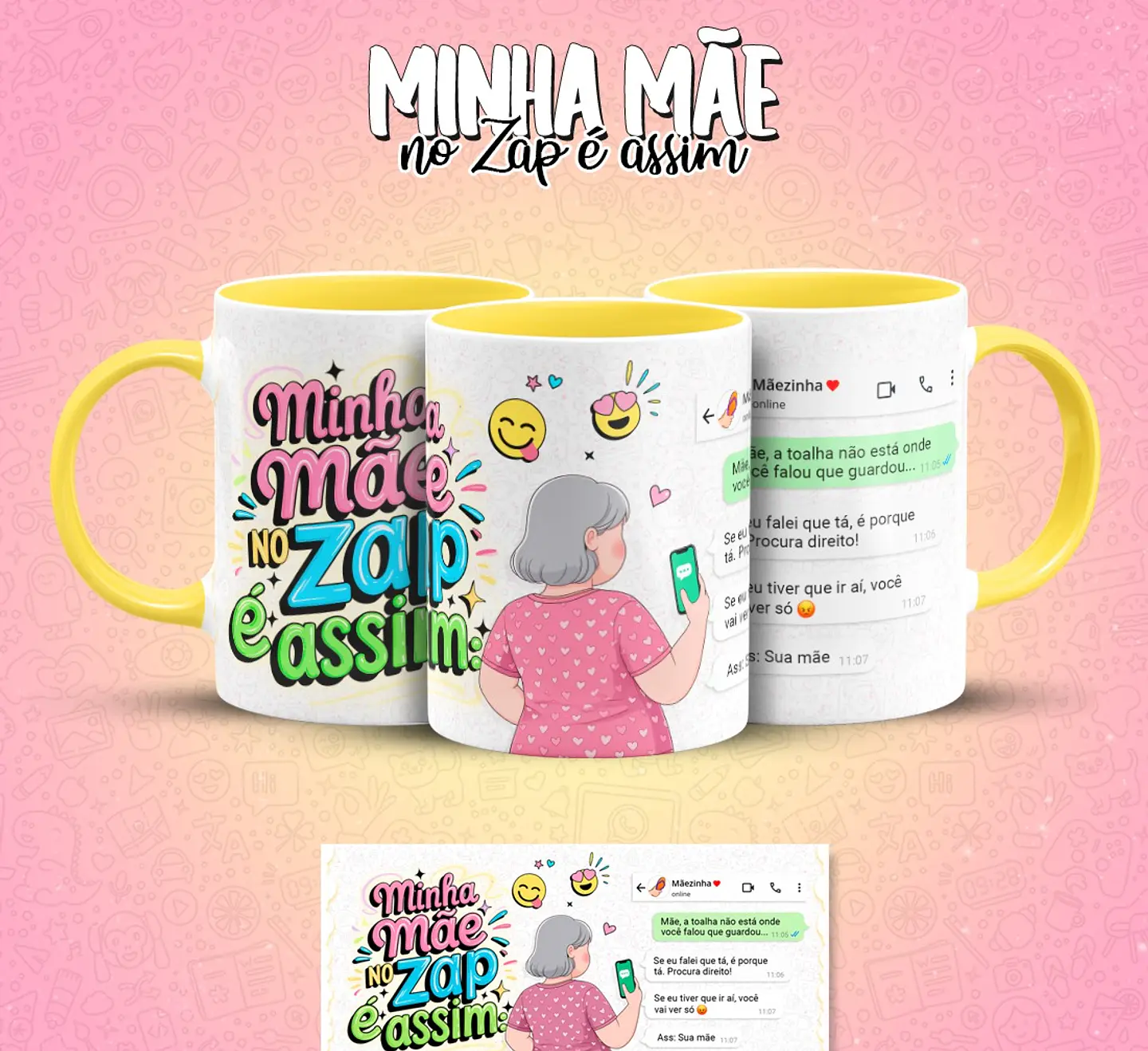 10 Artes para Caneca Mãe no Zap Arquivo em Jpg  5