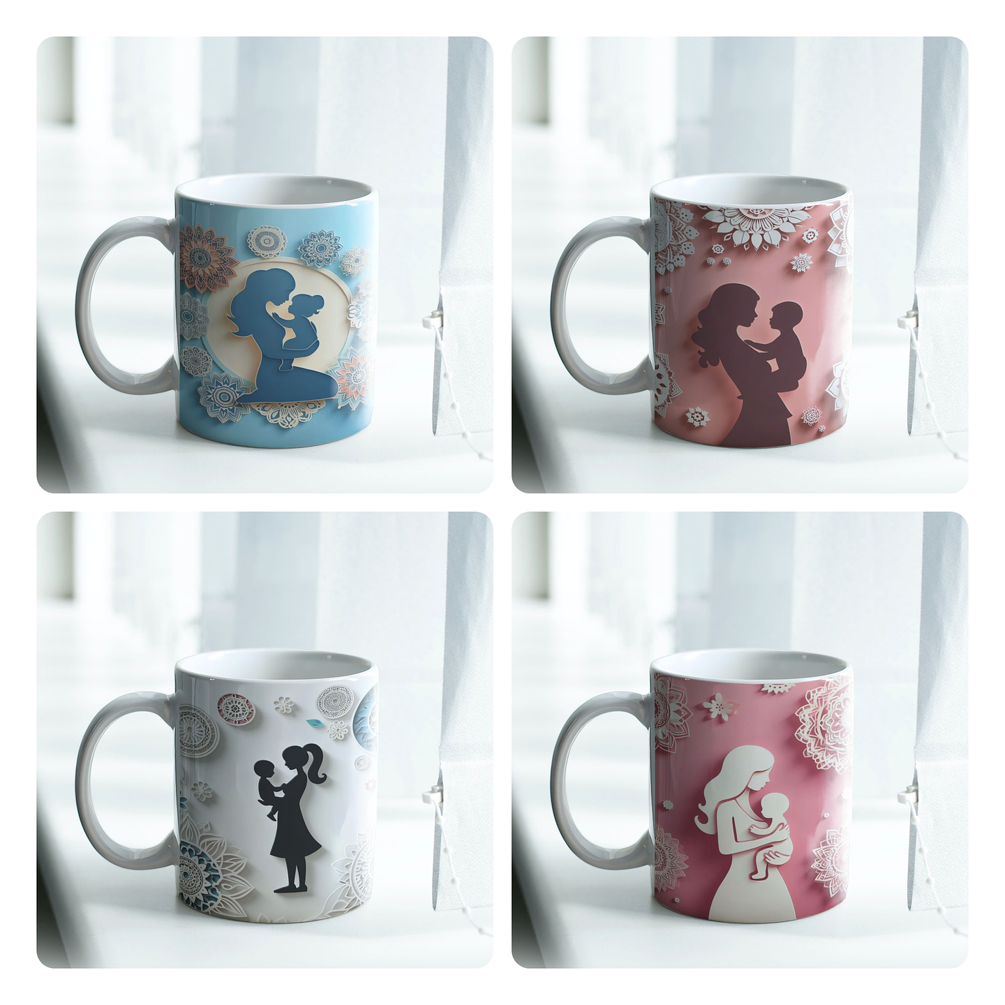 14 Artes para Caneca Dia das Mães Mandalas Arquivo em Jpg  2