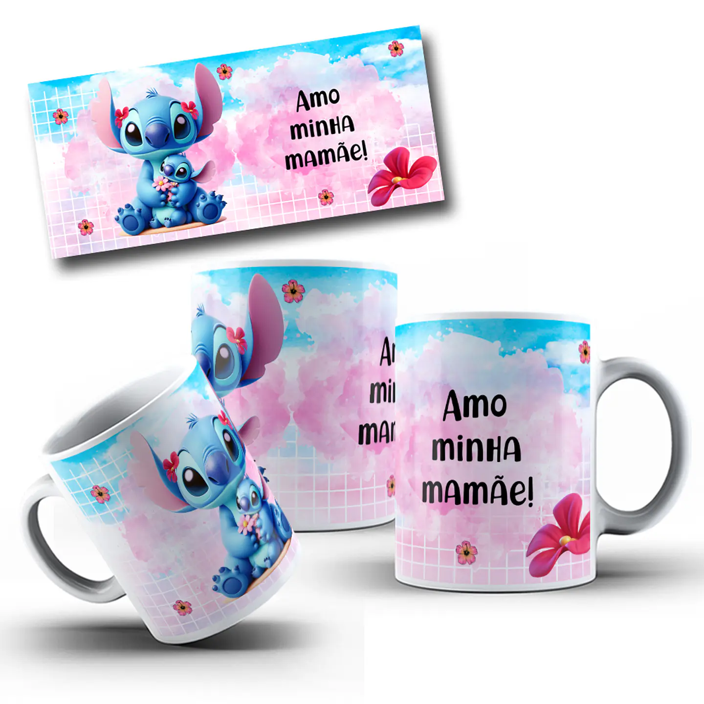 10 Artes para Caneca Dia das Mamãe Stitch Arquivo em Jpg  8