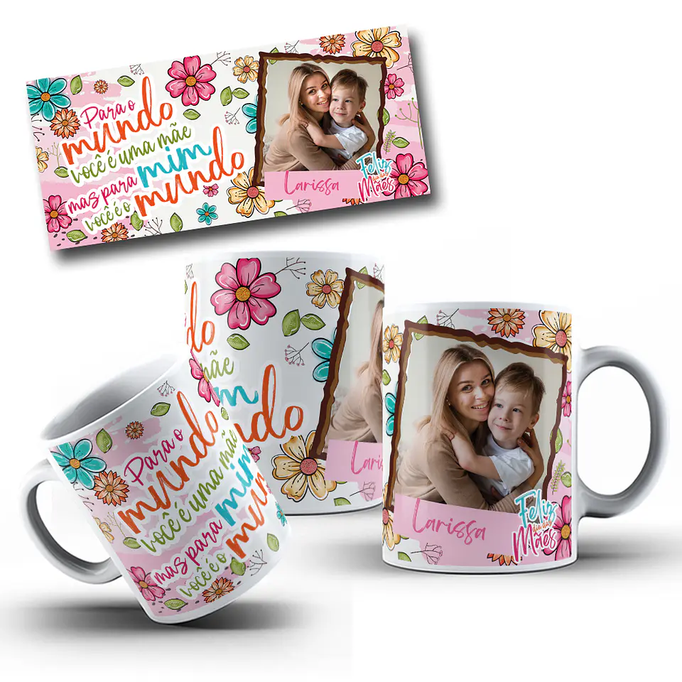 16 Artes para Caneca Dia das Mães Frases Flor de Mãe Arquivo em Jpg  2