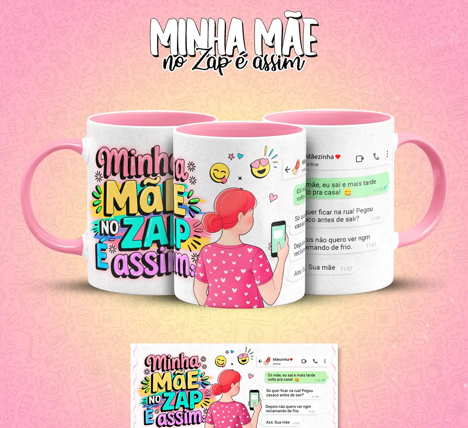 10 Artes para Caneca Mãe no Zap Arquivo em Jpg  7