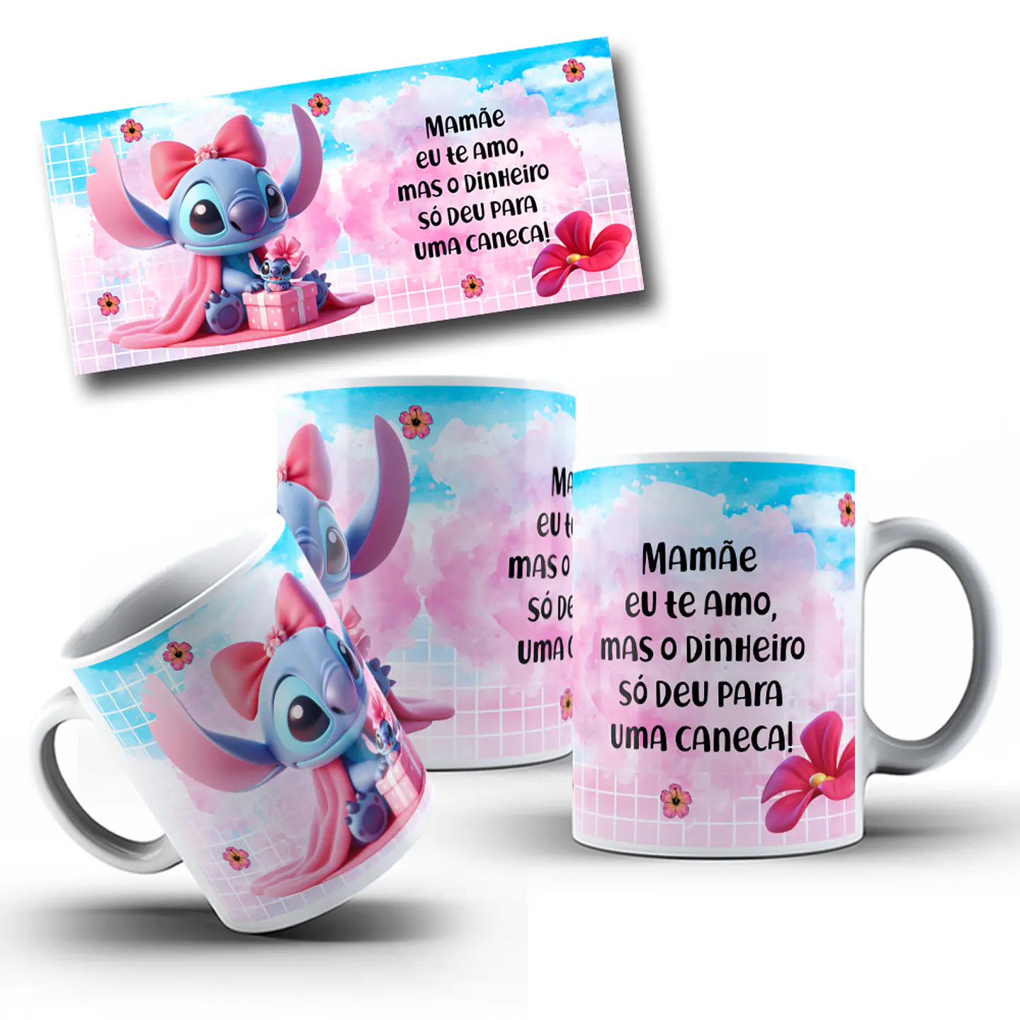 10 Artes para Caneca Dia das Mamãe Stitch Arquivo em Jpg  9