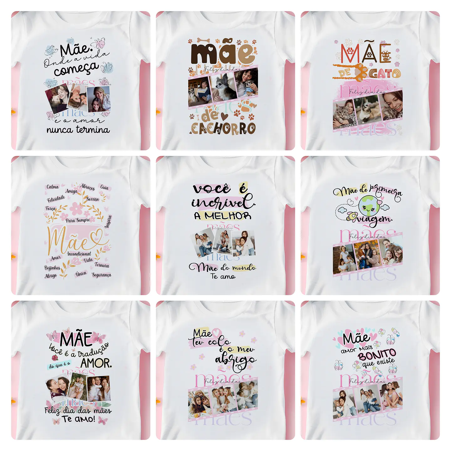33 Artes para Camisa Azulejo e Almofada Dia das Mães Arquivo Editável 1