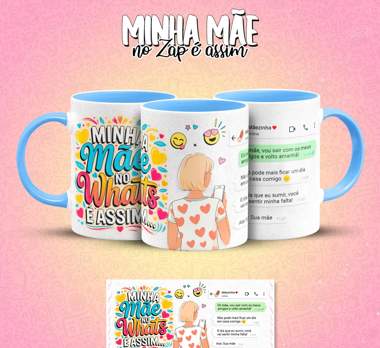 10 Artes para Caneca Mãe no Zap Arquivo em Jpg  8