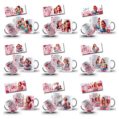 34 Artes para Caneca Dia das Mães Frases Mãe Eu Te Amo Arquivo em Jpg 