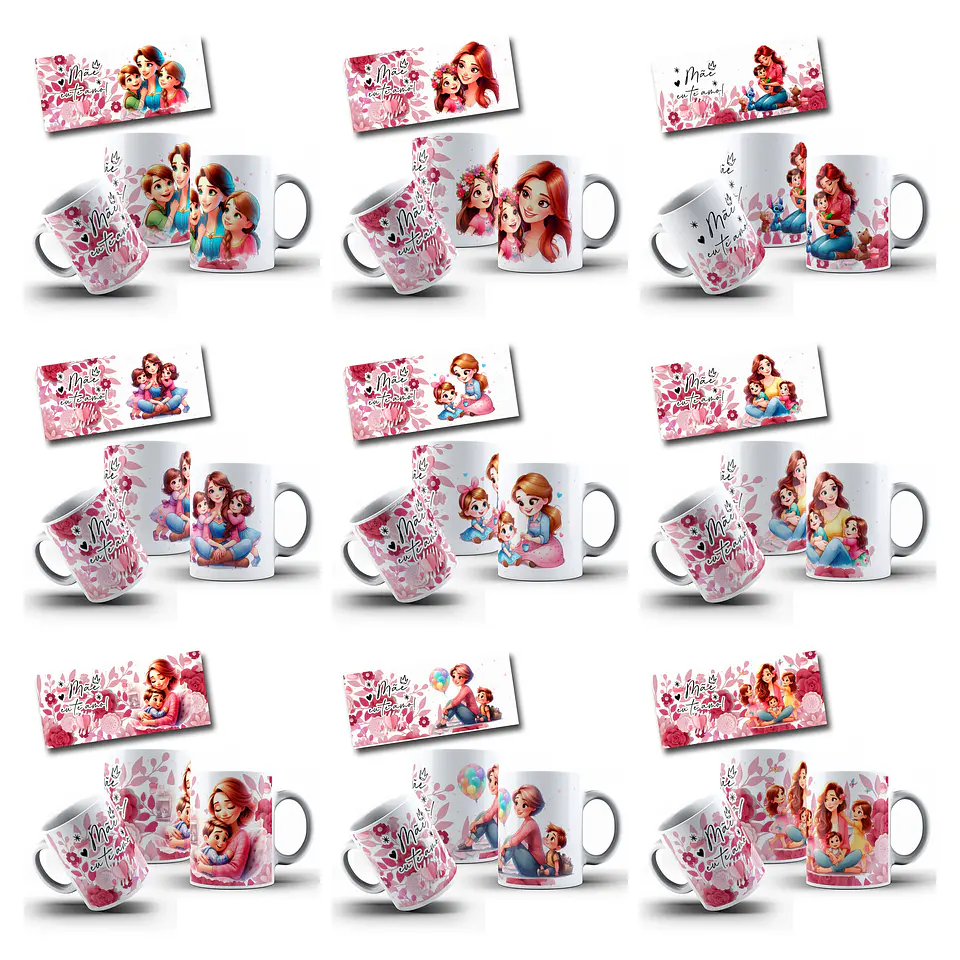 34 Artes para Caneca Dia das Mães Frases Mãe Eu Te Amo Arquivo em Jpg  1