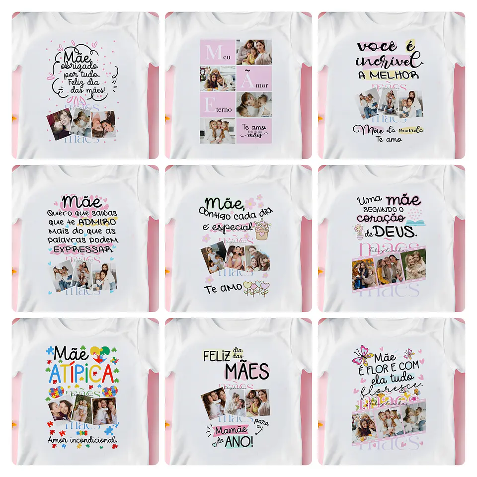 33 Artes para Camisa Azulejo e Almofada Dia das Mães Arquivo Editável 2