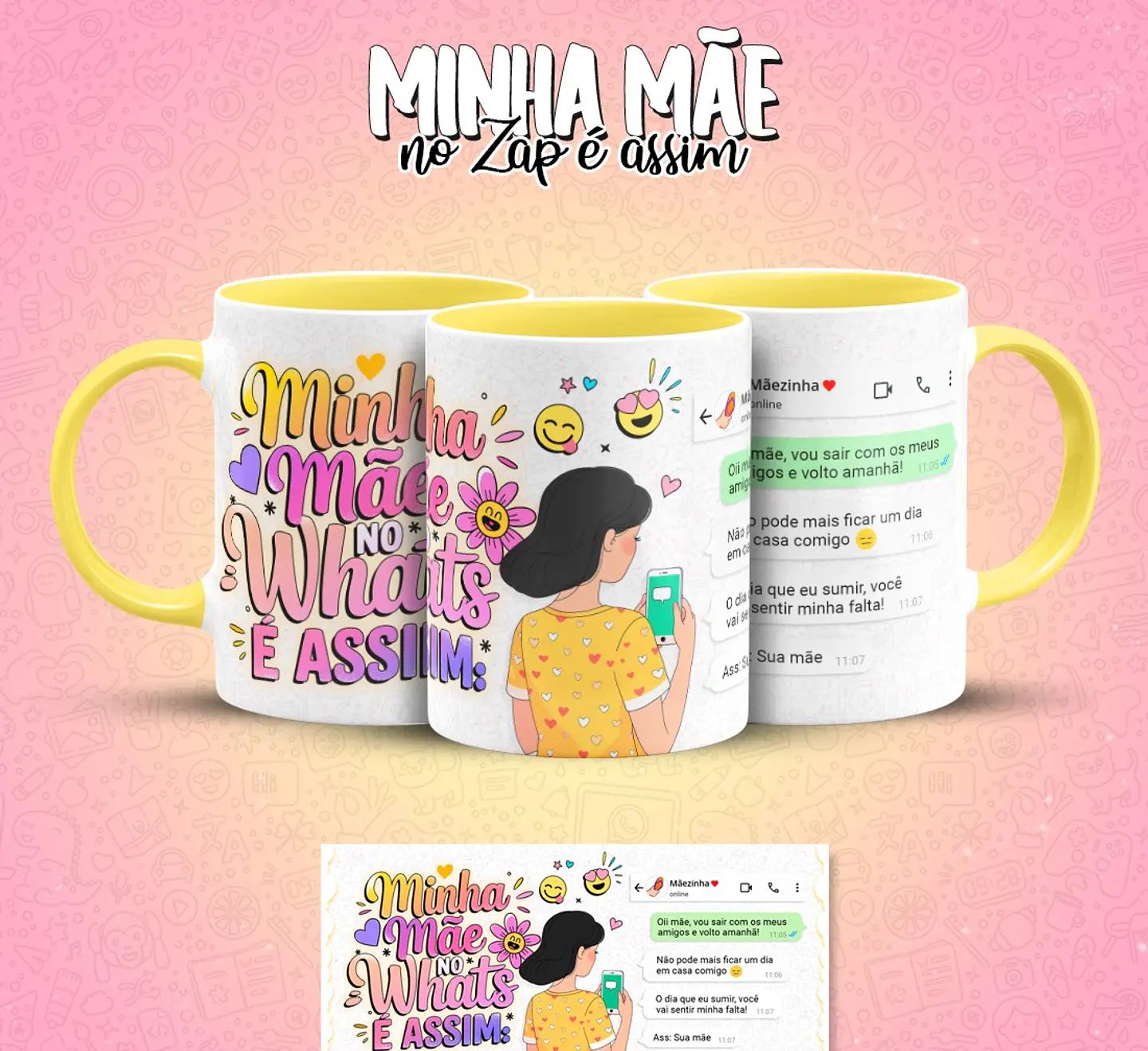 10 Artes para Caneca Mãe no Zap Arquivo em Jpg  9