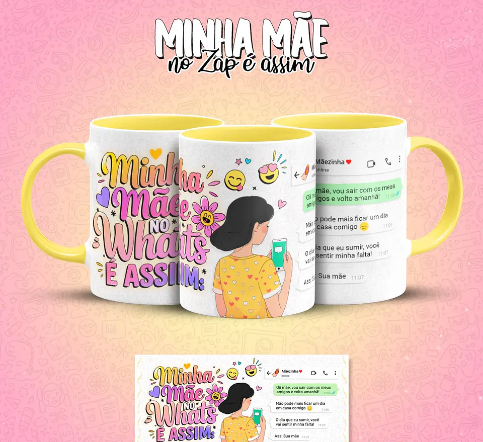 10 Artes para Caneca Mãe no Zap Arquivo em Jpg  9