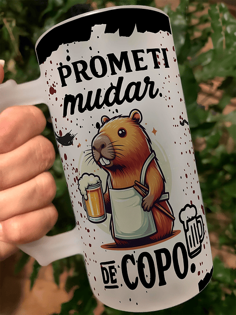 10 Artes para Copo Capivarinha Frases Chopp Arquivo em Editável 