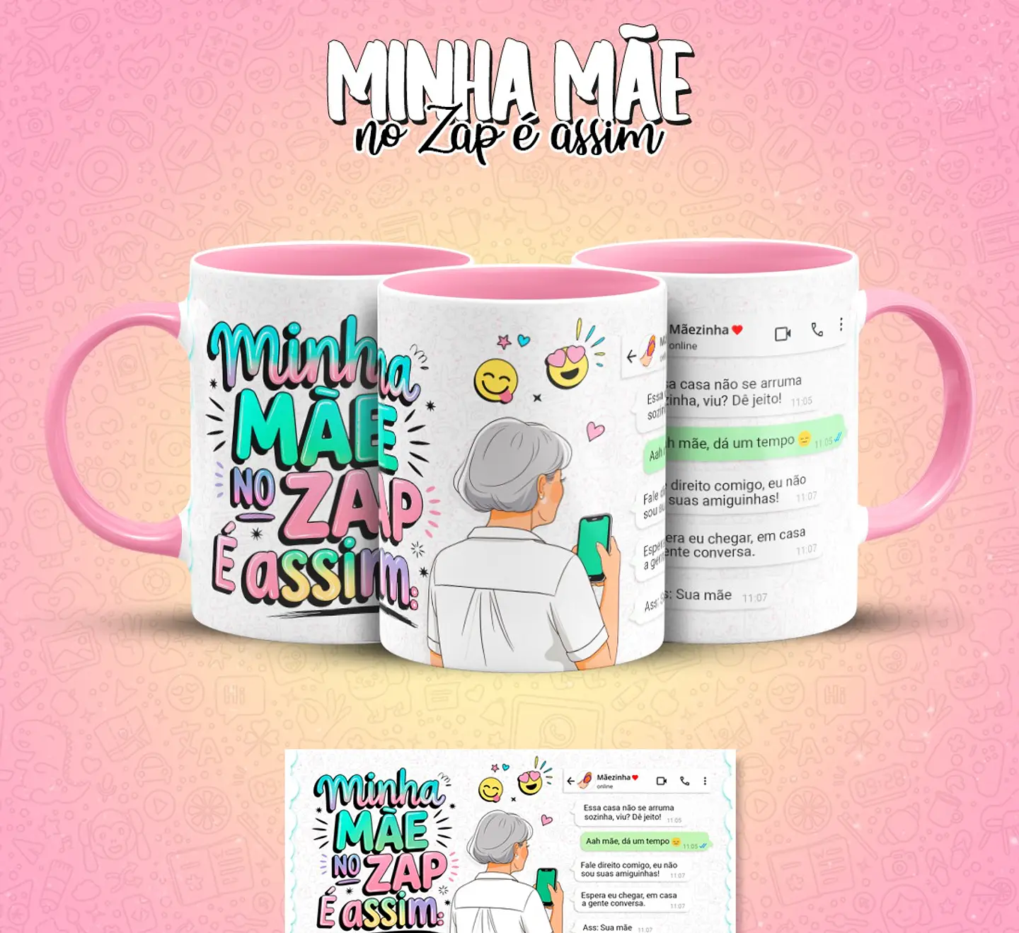 10 Artes para Caneca Mãe no Zap Arquivo em Jpg  10