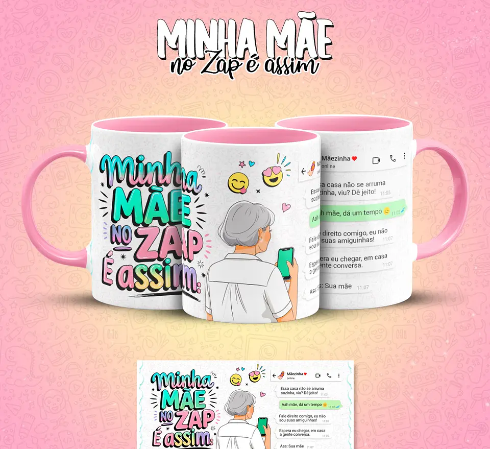 10 Artes para Caneca Mãe no Zap Arquivo em Jpg  10
