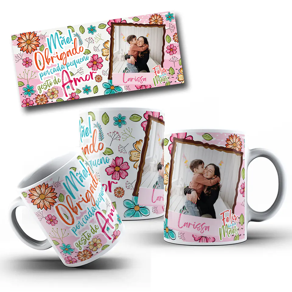 16 Artes para Caneca Dia das Mães Frases Flor de Mãe Arquivo em Jpg  5