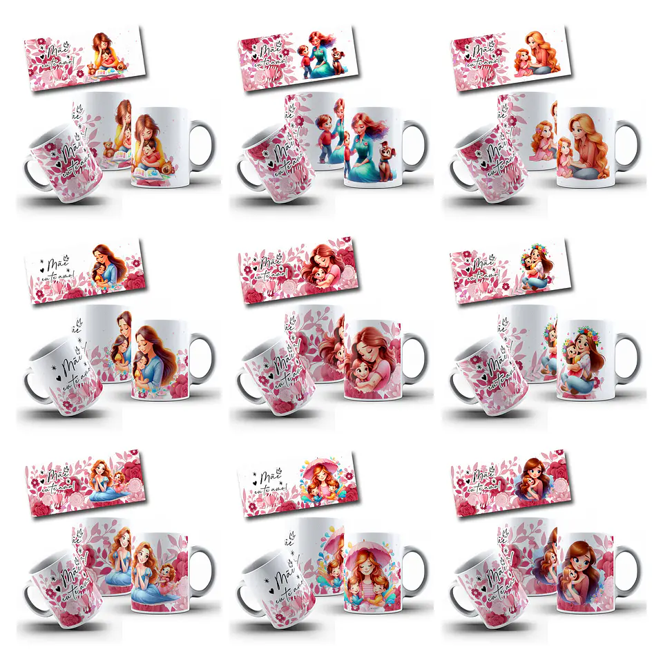 34 Artes para Caneca Dia das Mães Frases Mãe Eu Te Amo Arquivo em Jpg  3