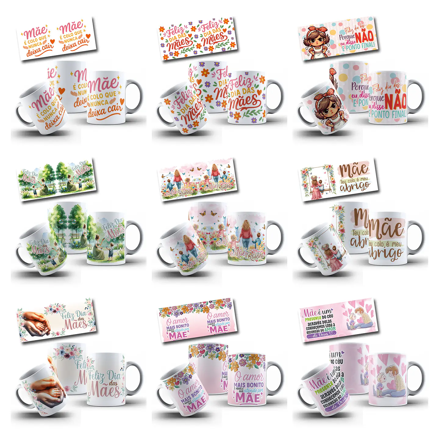 39 Artes para Caneca Dia das Mães Frases Mãe é Tudo Igual Arquivo em Jpg  2