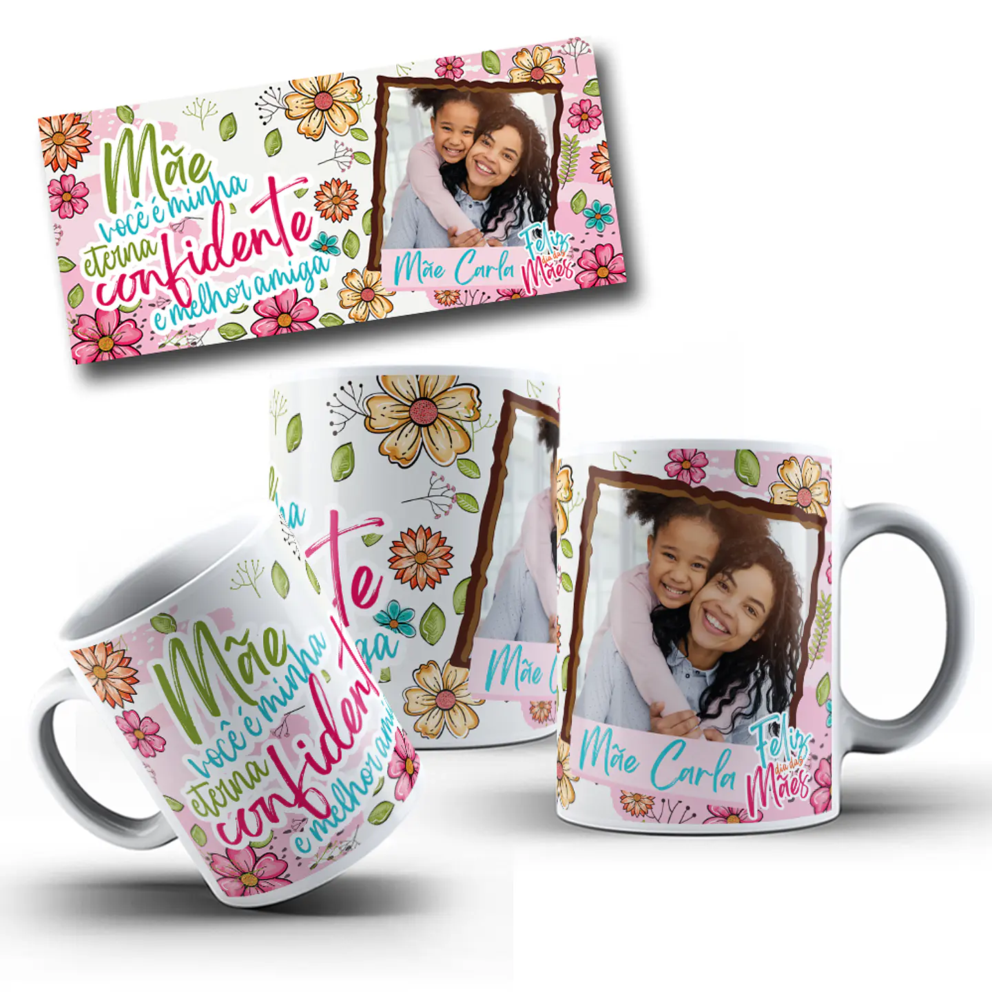 16 Artes para Caneca Dia das Mães Frases Flor de Mãe Arquivo em Jpg  6